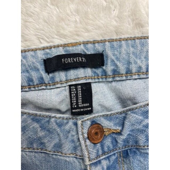 Forever 21 Size 26 Womens Ankle Jeans Stretch Light Wash Mid Rise Distre… - Picture 2 of 3
